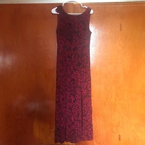 Floor Length Red/Maroon Semi-Formal Dress
